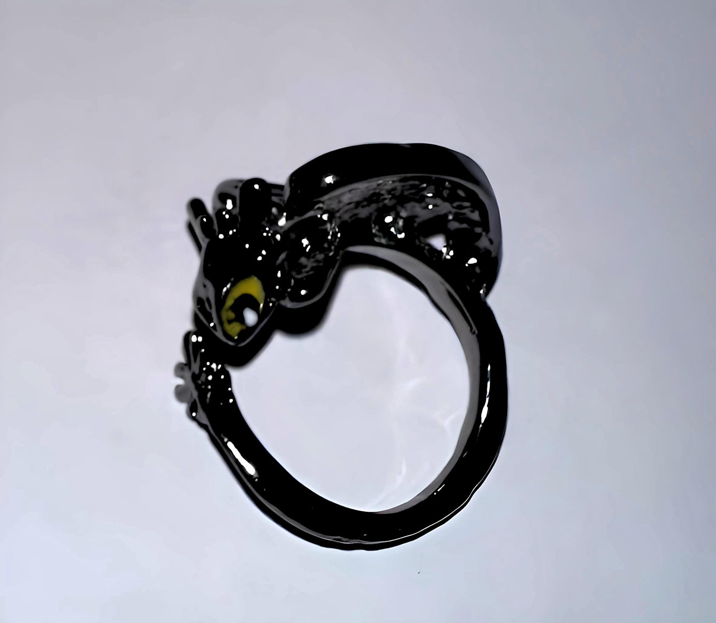 Whimsical Silver Flying Dragon Ring - Unique Animal Shape Design, Adjustable Index Finger Ring for Men or Women, Cute Personality Statement Jewelry, Niche Fashion Accessory