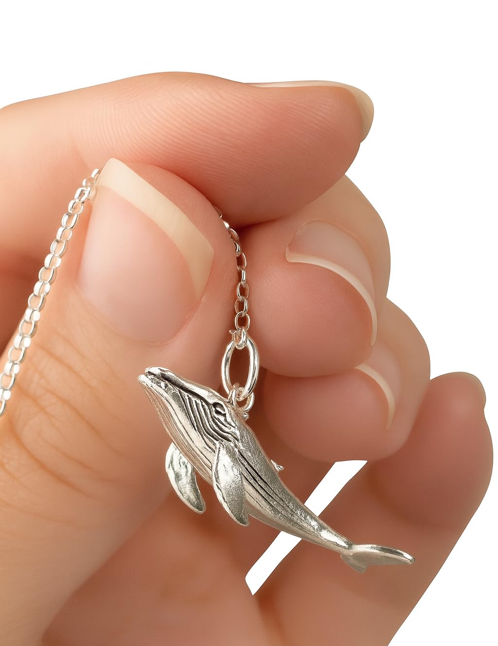 Stainless Steel Whale Pendant Necklace, Gold and Silver Tone, Ocean Theme - Whale Necklace Gift