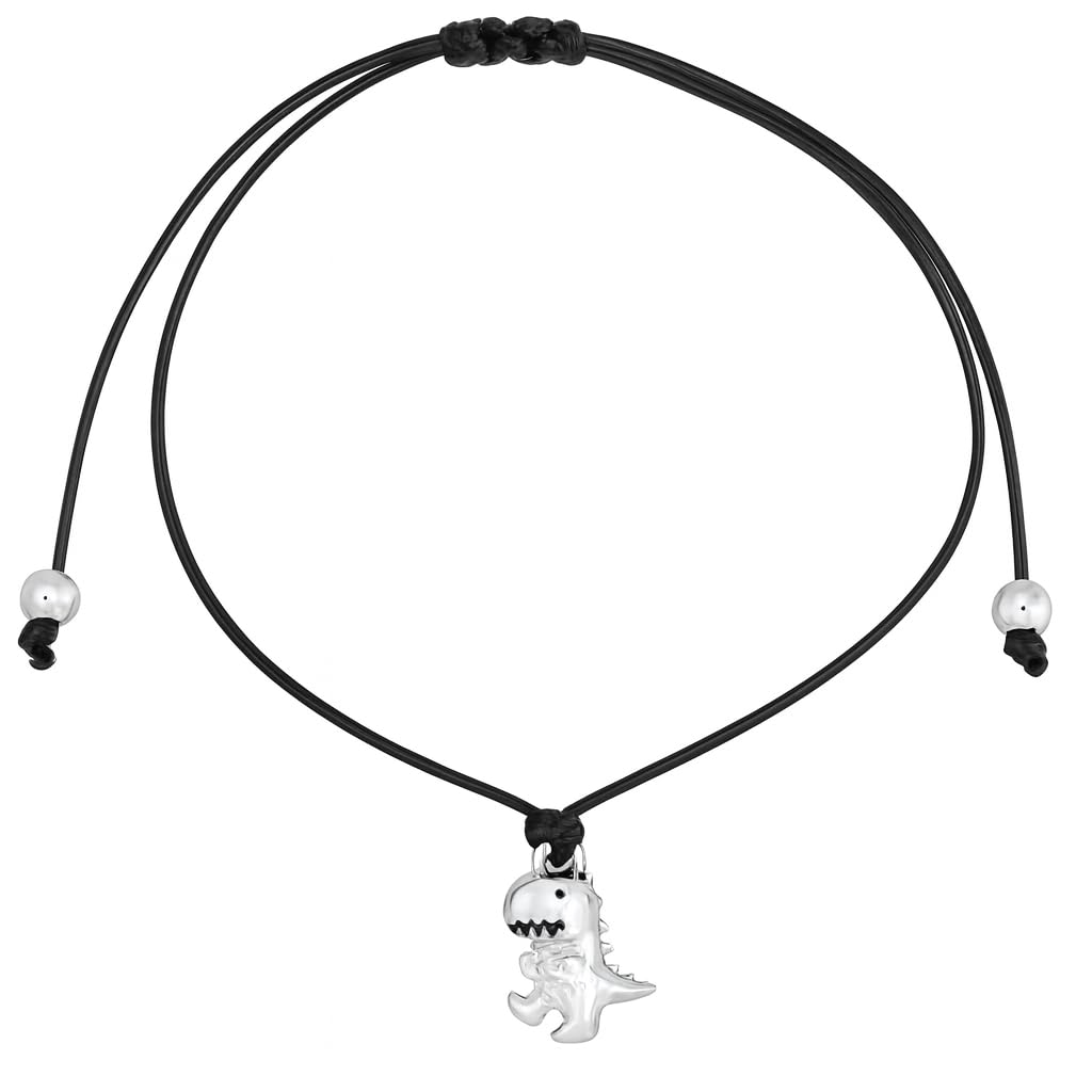SUPAC Animal and Sport Friendship Bracelet, Always Bee You Wish Bracelet, Black Adjustable String, Decorative Animal Charms, 6.2-11.8 inches (Black T-Rex)