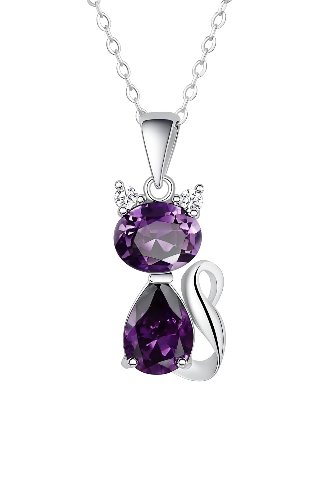 SUPAC Pink Shiny Cat Pendant Necklace Jewlery, Gift for Women or Men, Birthday, Christmas or Party Gift - Delicate Exquisite Collar Charm