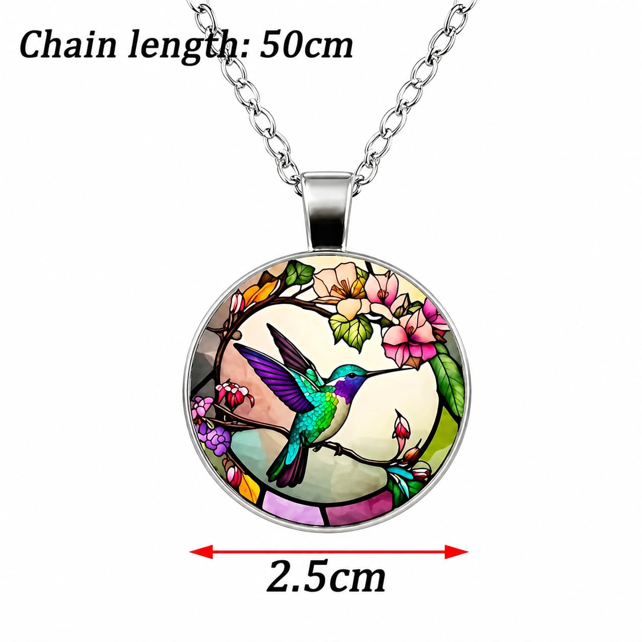 SUPAC Stunning Hummingbird Pendant Necklace - Two Humming Birds Searching for Flower - Fashionable Alloy Jewelry with Delicate Details - Birthday, Party, Gift Idea for Her
