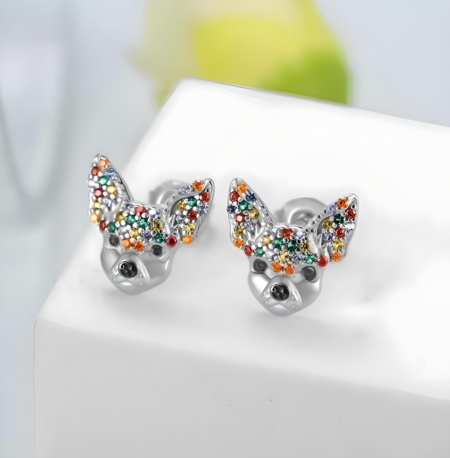 Dog Lovers' Earrings, Different Dog Breed Stud Earrings with Crystals, Rose Gold and Silver Tone - Party, Birthday, or Christmas Gift