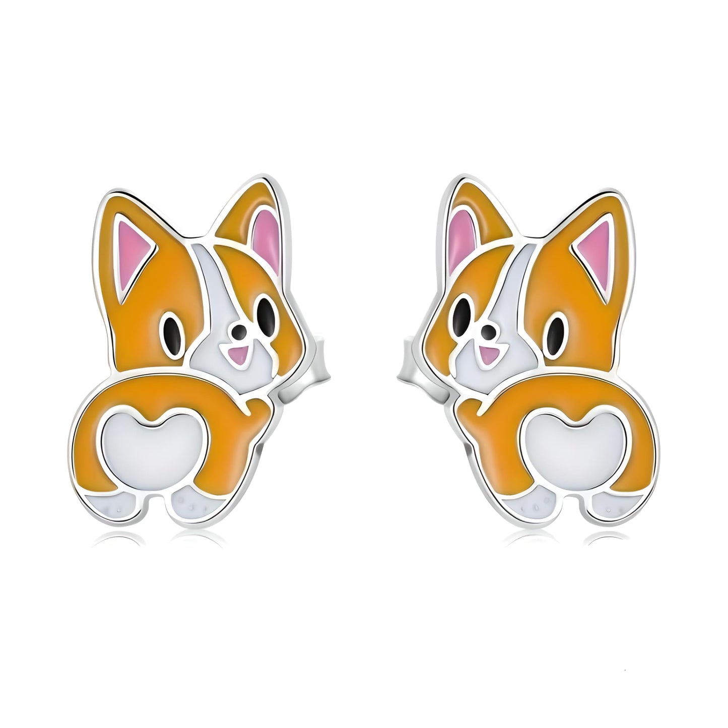 Dog Lovers' Earrings, Different Dog Breed Stud Earrings with Crystals, Rose Gold and Silver Tone - Party, Birthday, or Christmas Gift