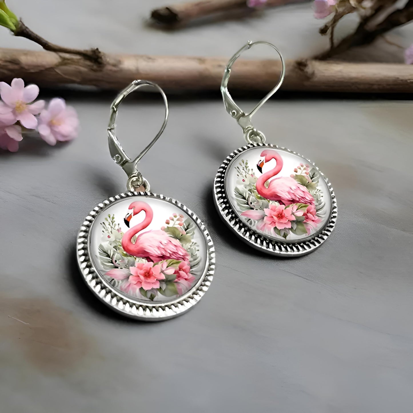 Flamingo Jewelry Earrings - Stainless Steel Pink Earrings, Flamingo Jewelry Gift