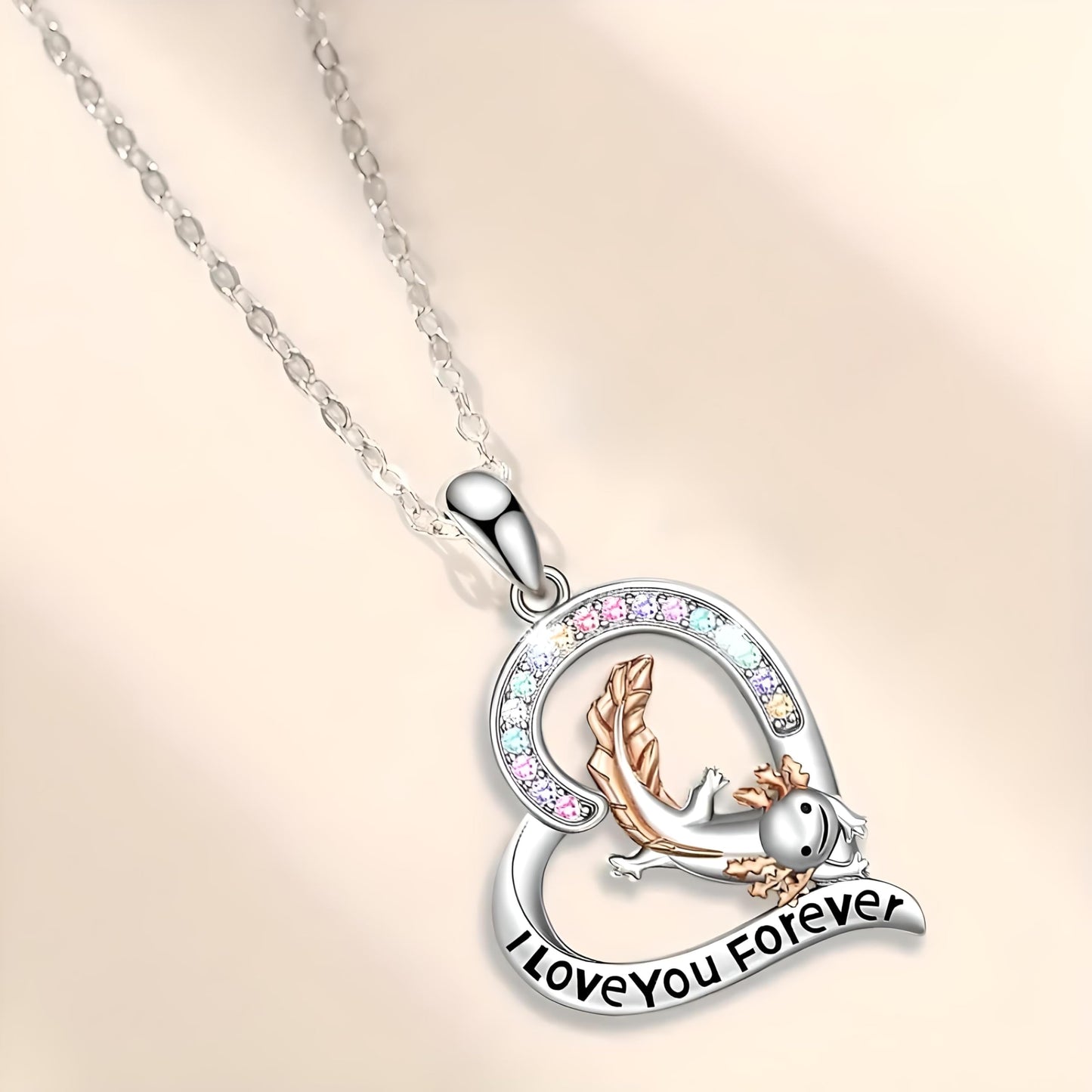 SUPAC Wayfish Exquisite Creative Sparkling Versatile Fashion Necklace, Engraved 'I Love You Forever'- Elegant Commemorative Gift, Great Birthday, Christmas, and Party Favor Gift