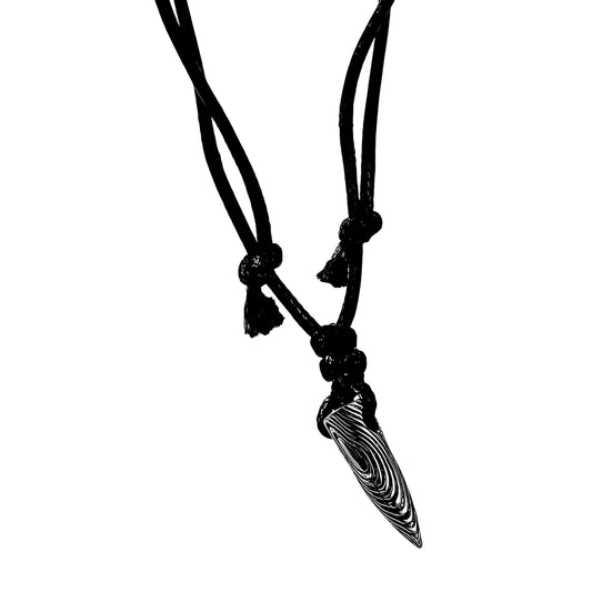 SUPAC Bold Bullet Charm Necklace With Black Cord - Vintage-Inspired, Alloy Pendant For Everyday Wear