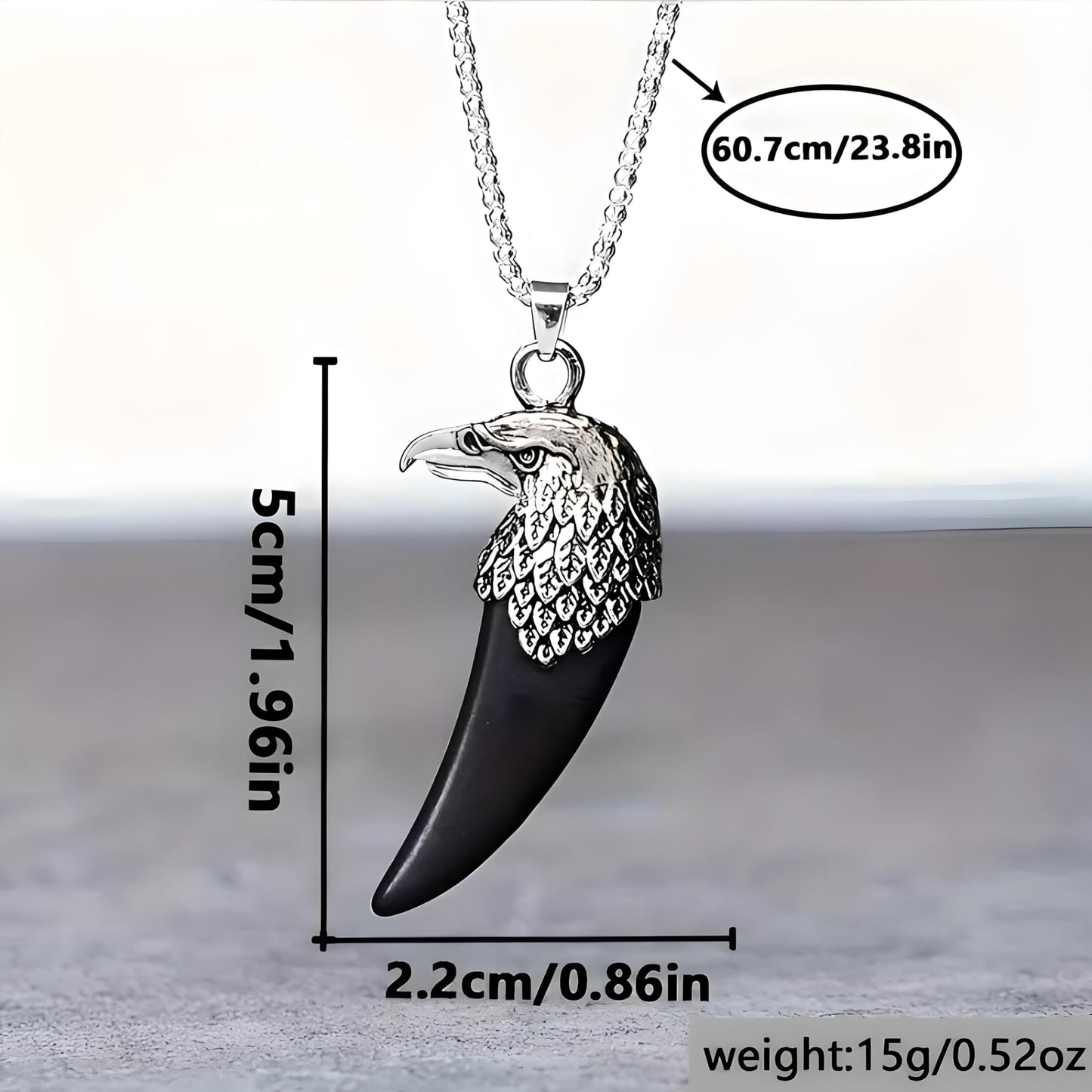 SUPAC Bald Eagle Triangle Pendant Necklace - Fashion-Forward Hip Hop Style - Durable & Bold Accessories for Men - Gift Idea for Every Occasion