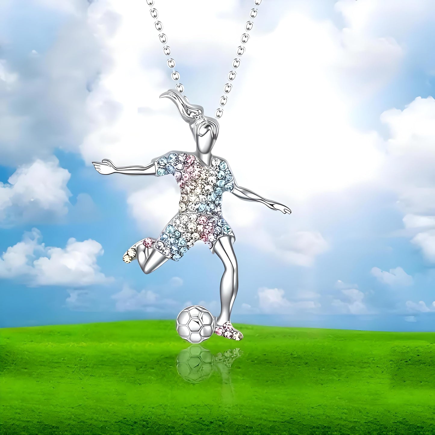 Soccer Cleats and Ball Silver or Gold Necklace – Show Your Love for the Beautiful Game!", - Score Style Points On and Off the Field! Stainless Steel Soccer Fan Pendant - Hip-Hop Street Style Necklace, Durable & Fashion-Forward SUPAC