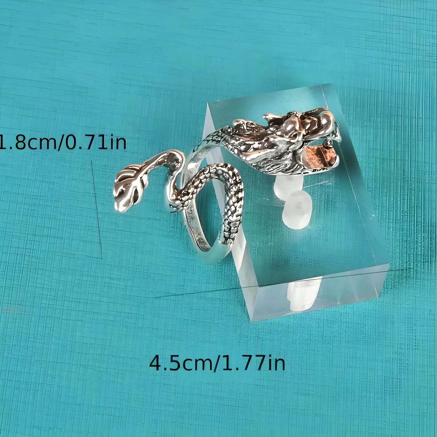 Whimsical Silver Flying Dragon Ring - Unique Animal Shape Design, Adjustable Index Finger Ring for Men or Women, Cute Personality Statement Jewelry, Niche Fashion Accessory