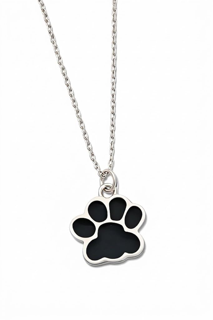 Elegant Animal Paw Print Necklace - Chic Gift for Pet Lovers, Simple Unplated Design - Christmas, Birthday Gift