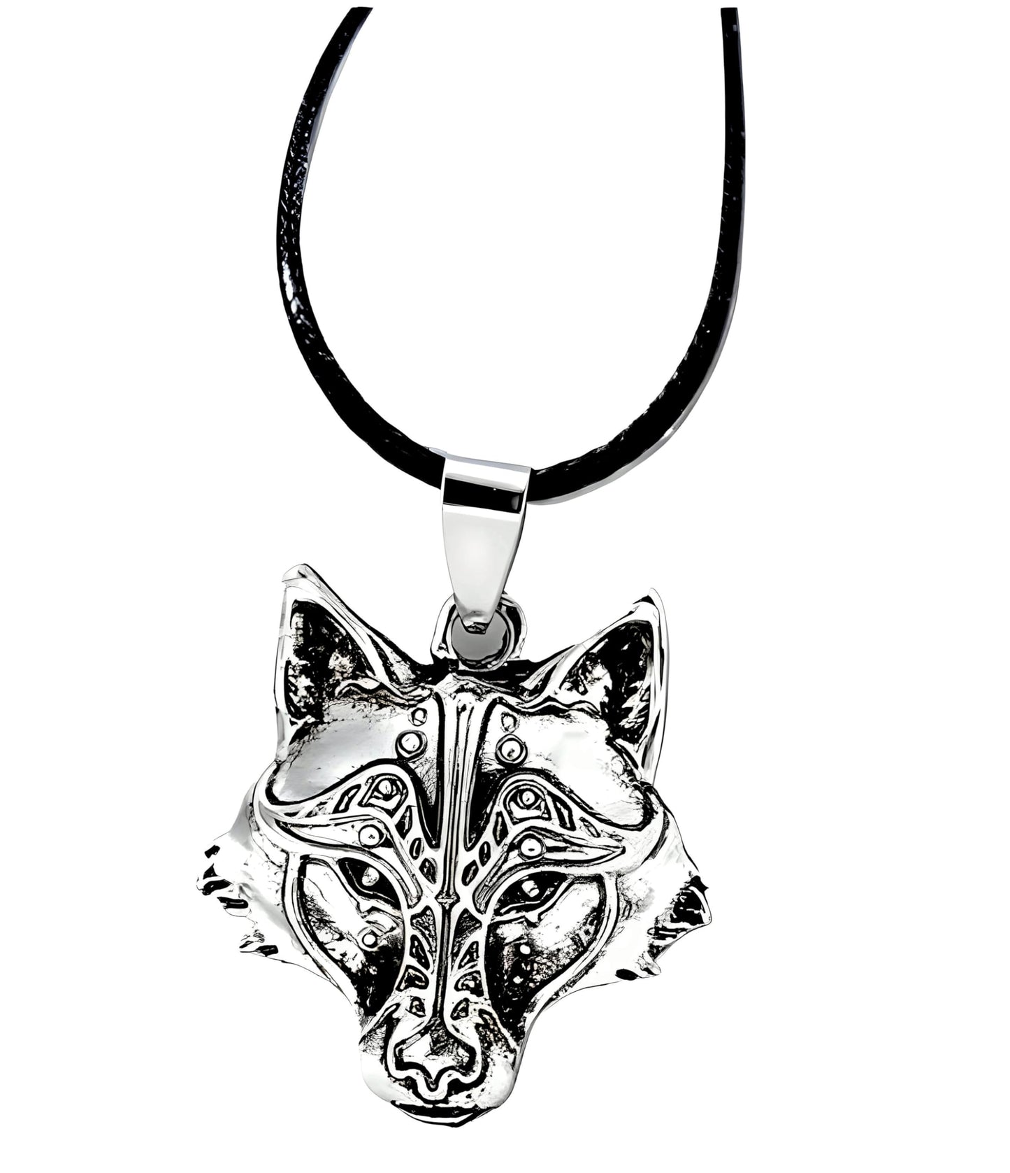 SUPAC Legendary Wolf Head Pendant Necklace – Ancient Nordic Mythology Inspired, Fashionable Alloy Accessory for Men