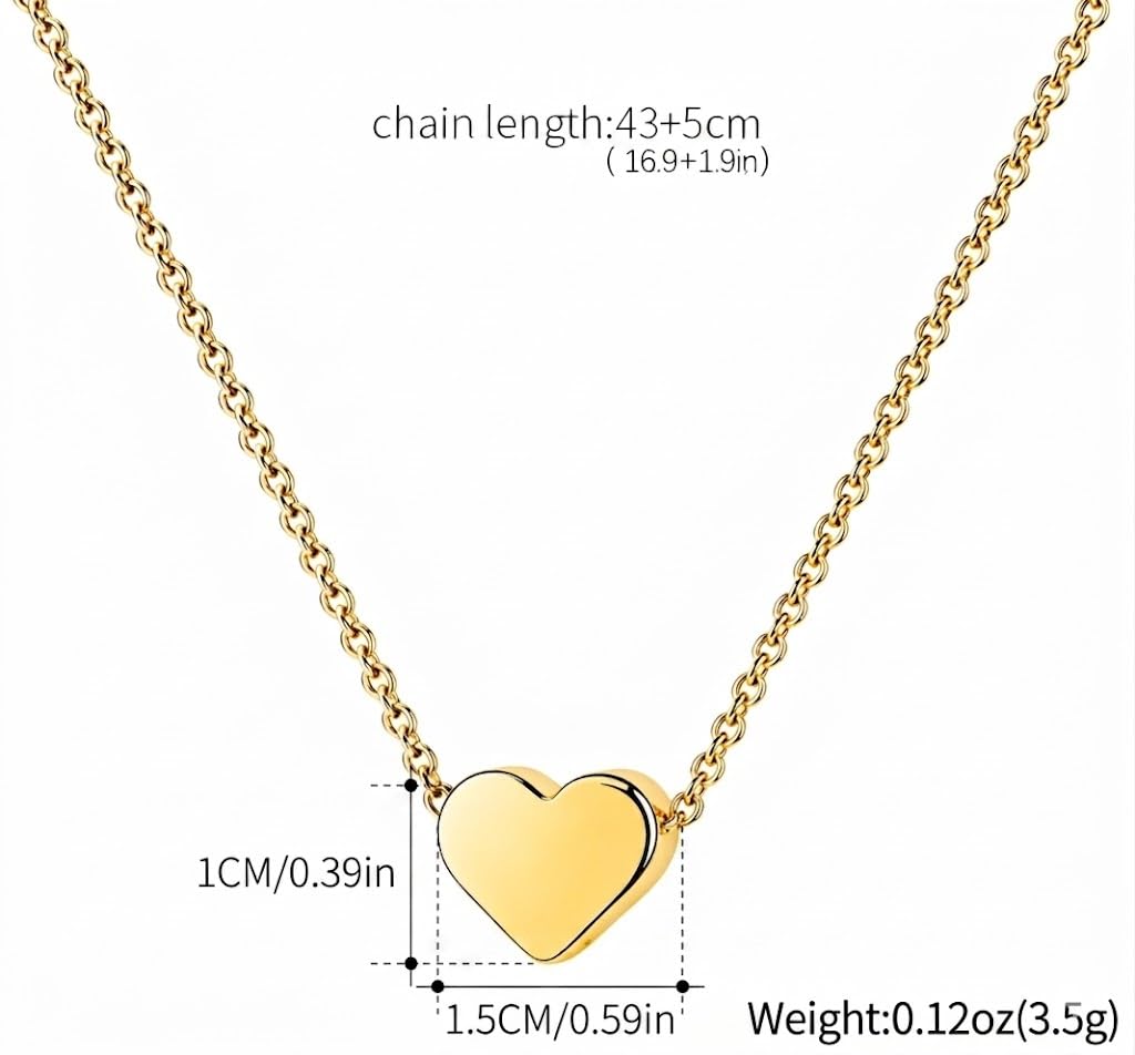 Peach Heart Pendant Necklace For Women - Enchanting Alloy Charm, Adjustable Clavicle Chain for Feminine Grace, Perfect Everyday Jewelry Accessory, Heartfelt Glamour: Petite Gold Heart Necklace - Christmas or Birthday Gift