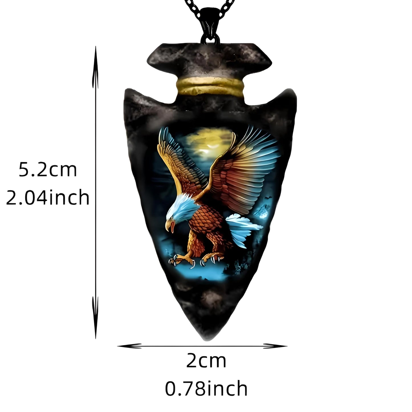SUPAC Bald Eagle Triangle Pendant Necklace - Fashion-Forward Hip Hop Style - Durable & Bold Accessories for Men - Gift Idea for Every Occasion