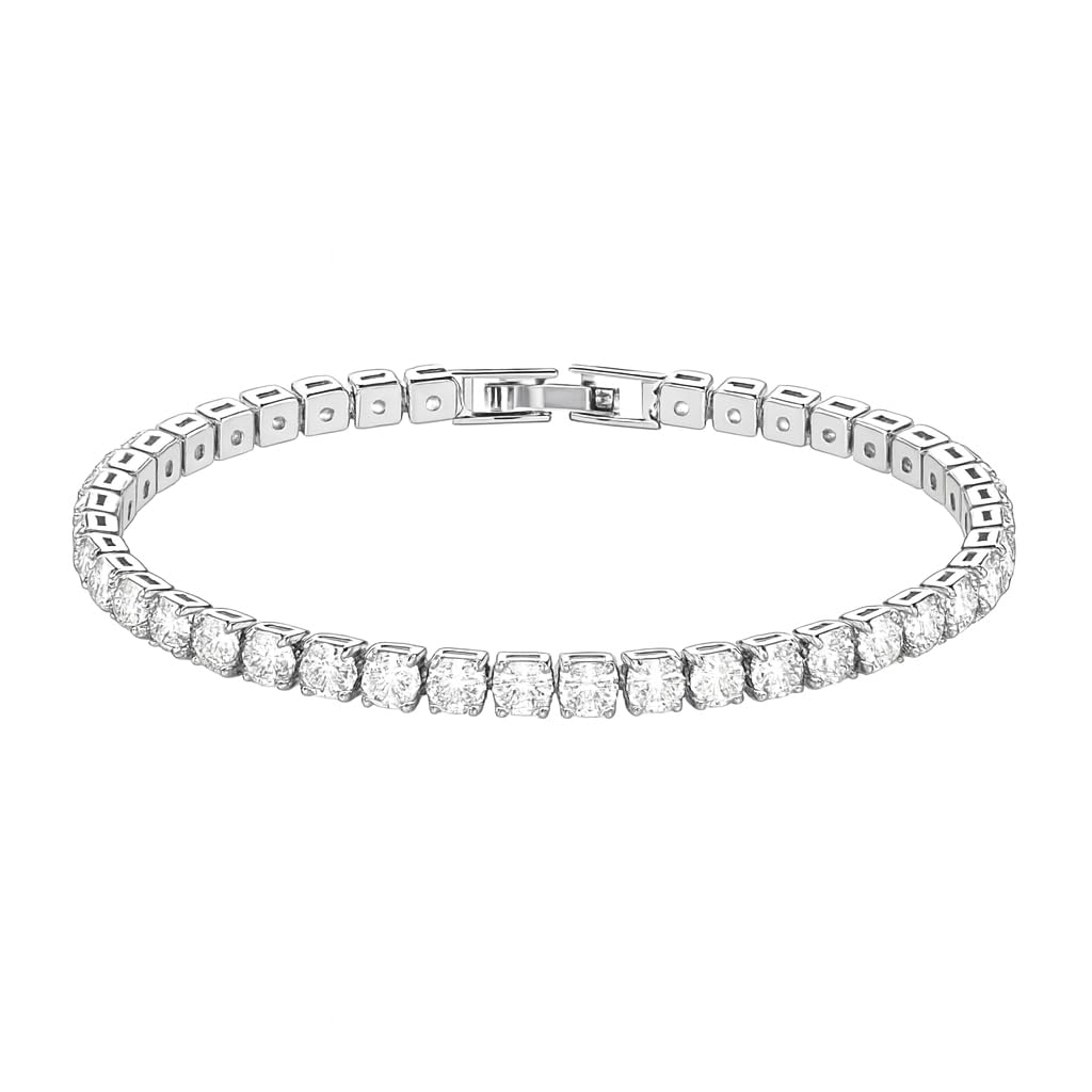 Gold Tennis Bracelet, Stretch Hand Jewelry for Women Men, Luxury Shiny (Simulated Diamond) - Christmas or Birthday Gift