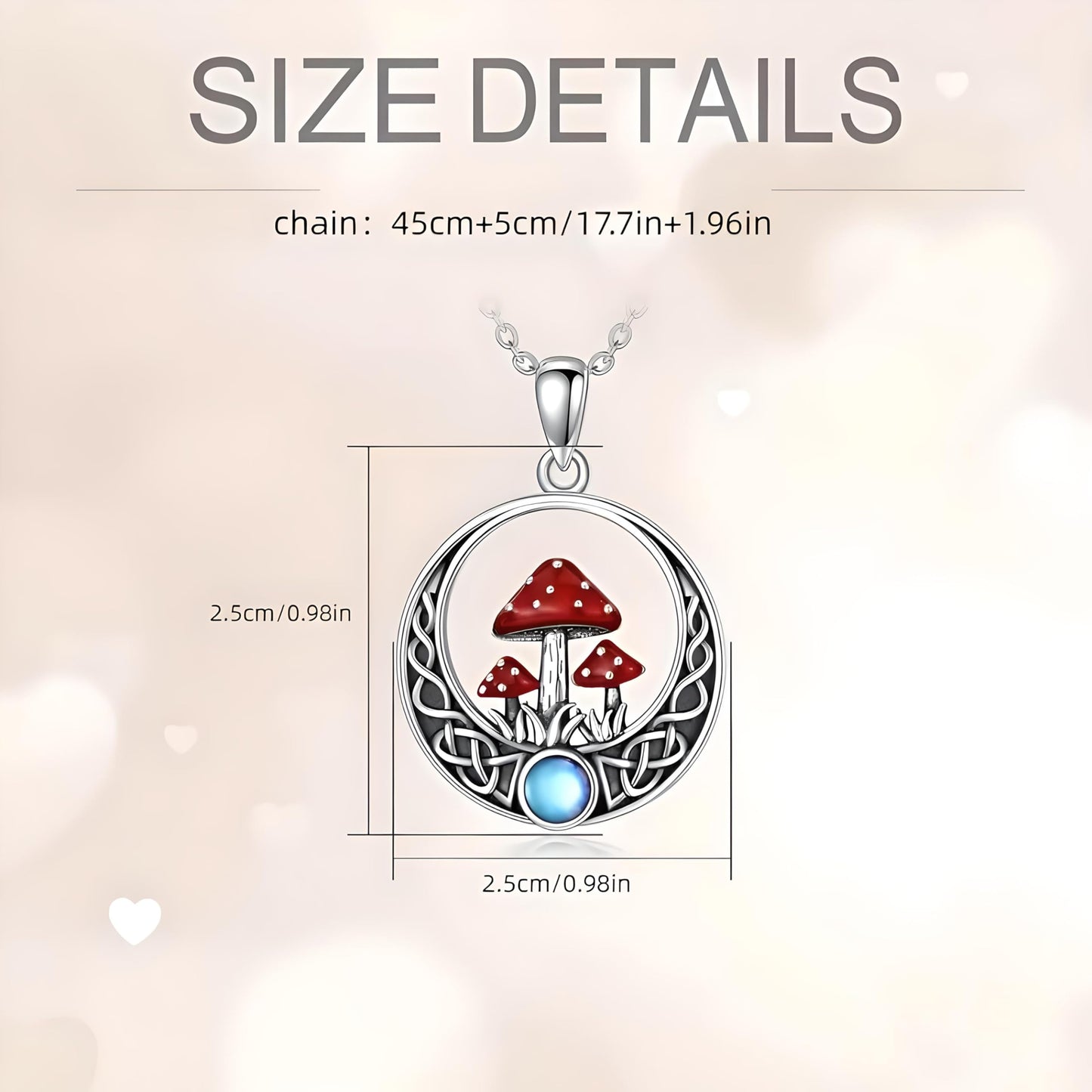 SUPAC Almost a Wonderland Mushroom and Toads Pendant Necklace, Gift for Birthday, Christmas - 3 Mushroom Variations