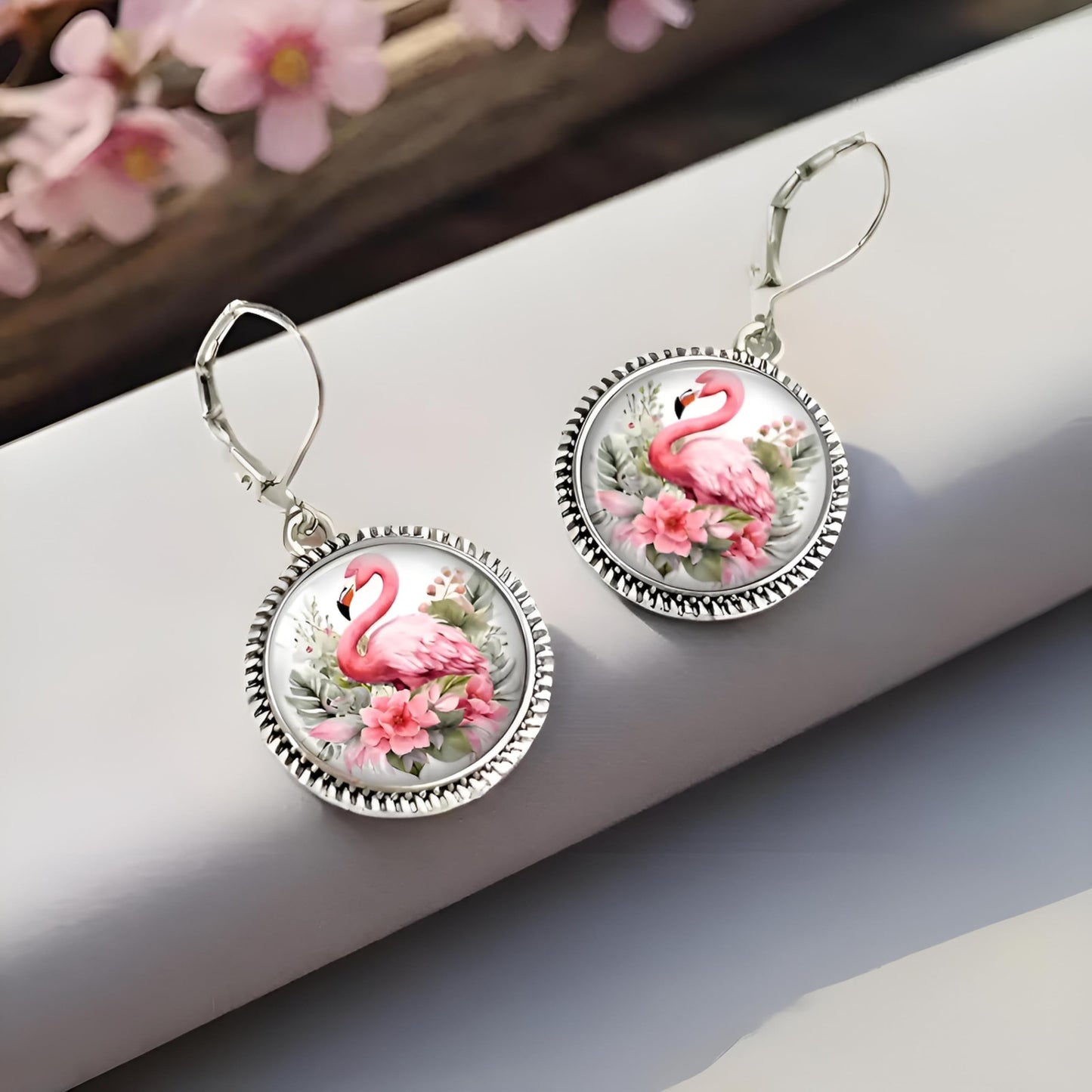 Flamingo Jewelry Earrings - Stainless Steel Pink Earrings, Flamingo Jewelry Gift