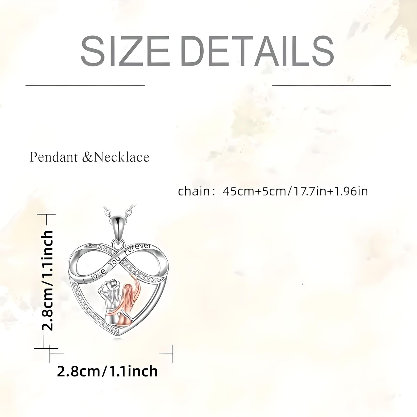 Country Heart Necklace, Infinity Heart Pendant Necklace, Horse Shoe, with 'I Love You Forever' Engraving, Country Women's Jewelry