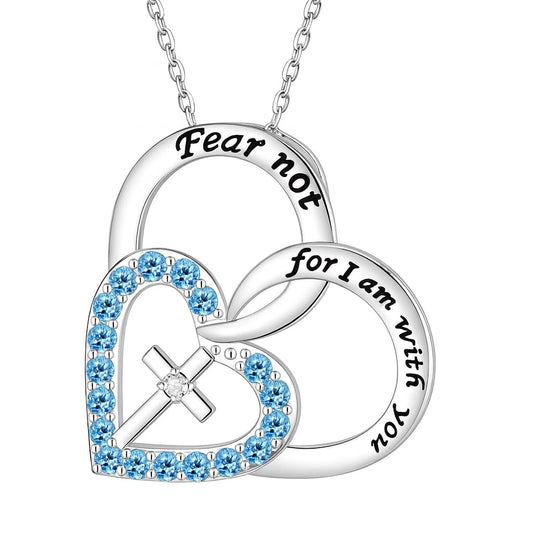 SUPAC Exquisite Cross Heart Pendant Necklace, Glorifying the King of Kings! Fear not for I am with you