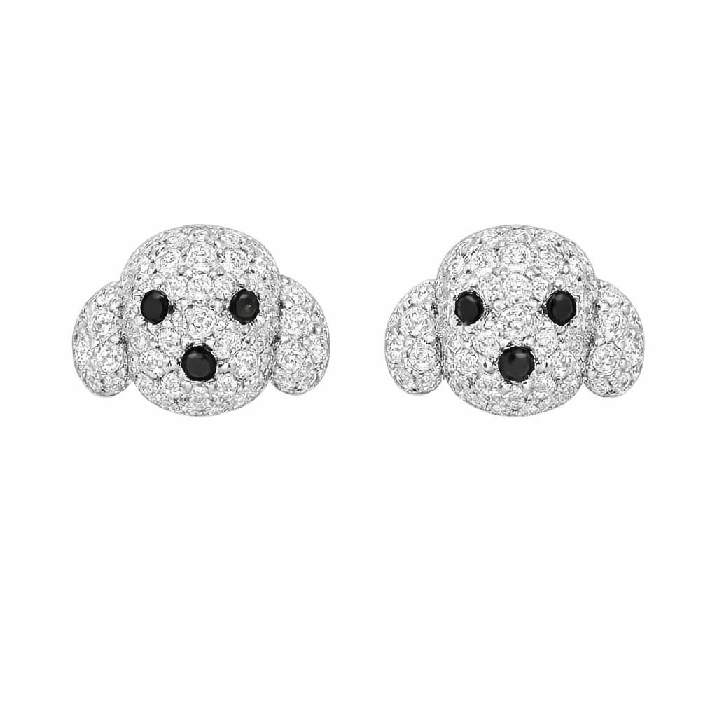 Dog Lovers' Earrings, Different Dog Breed Stud Earrings with Crystals, Rose Gold and Silver Tone - Party, Birthday, or Christmas Gift