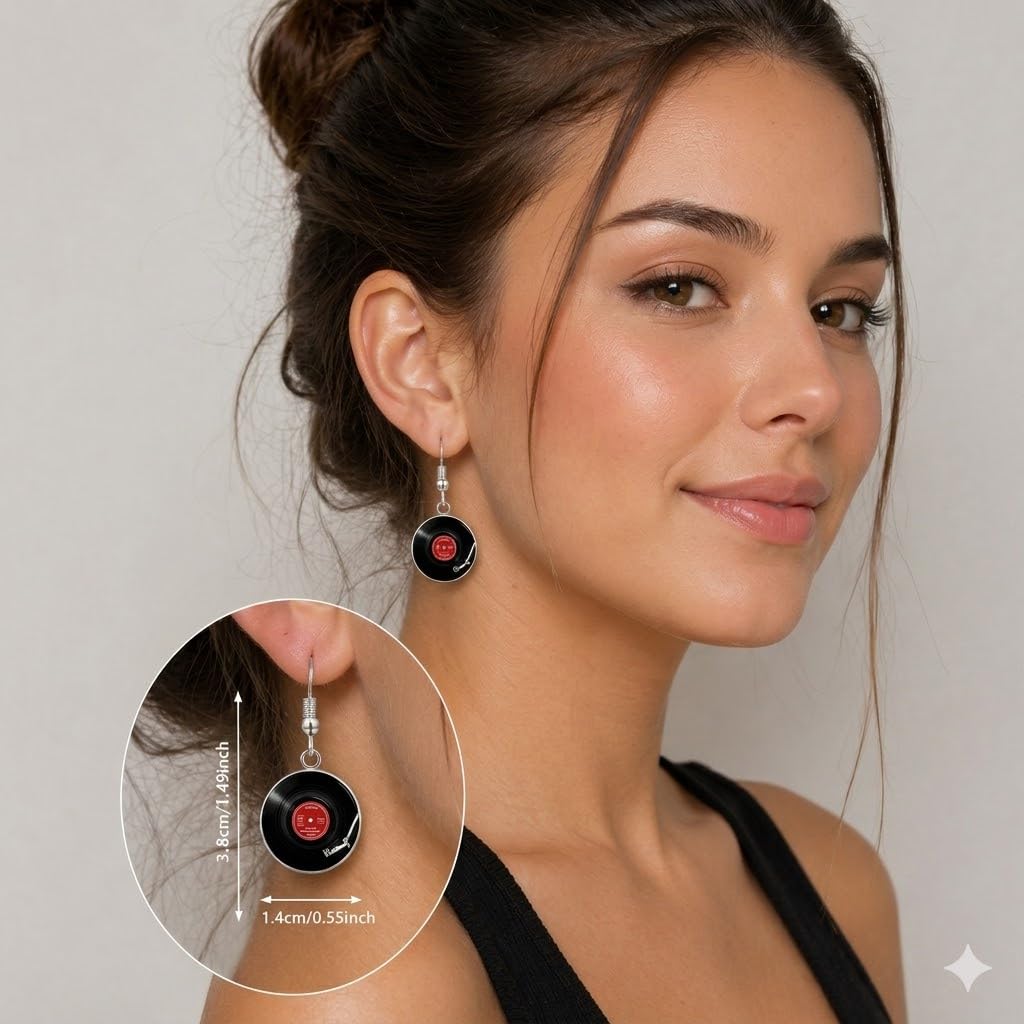 SUPAC Unique Music Record Pendant Necklace - Avant-Garde Fashion Accessory, Eye-Catching Design for Men and Women - Birthday, Christmas Gift or Personalized Jewelry