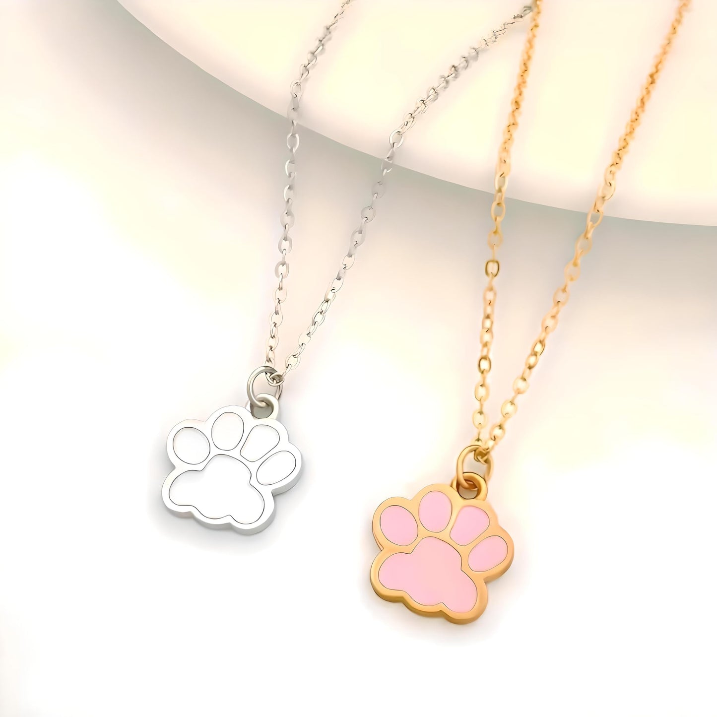 Elegant Animal Paw Print Necklace - Chic Gift for Pet Lovers, Simple Unplated Design - Christmas, Birthday Gift