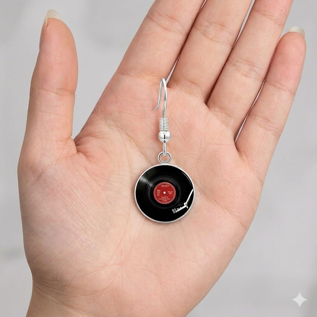 SUPAC Unique Music Record Pendant Necklace - Avant-Garde Fashion Accessory, Eye-Catching Design for Men and Women - Birthday, Christmas Gift or Personalized Jewelry