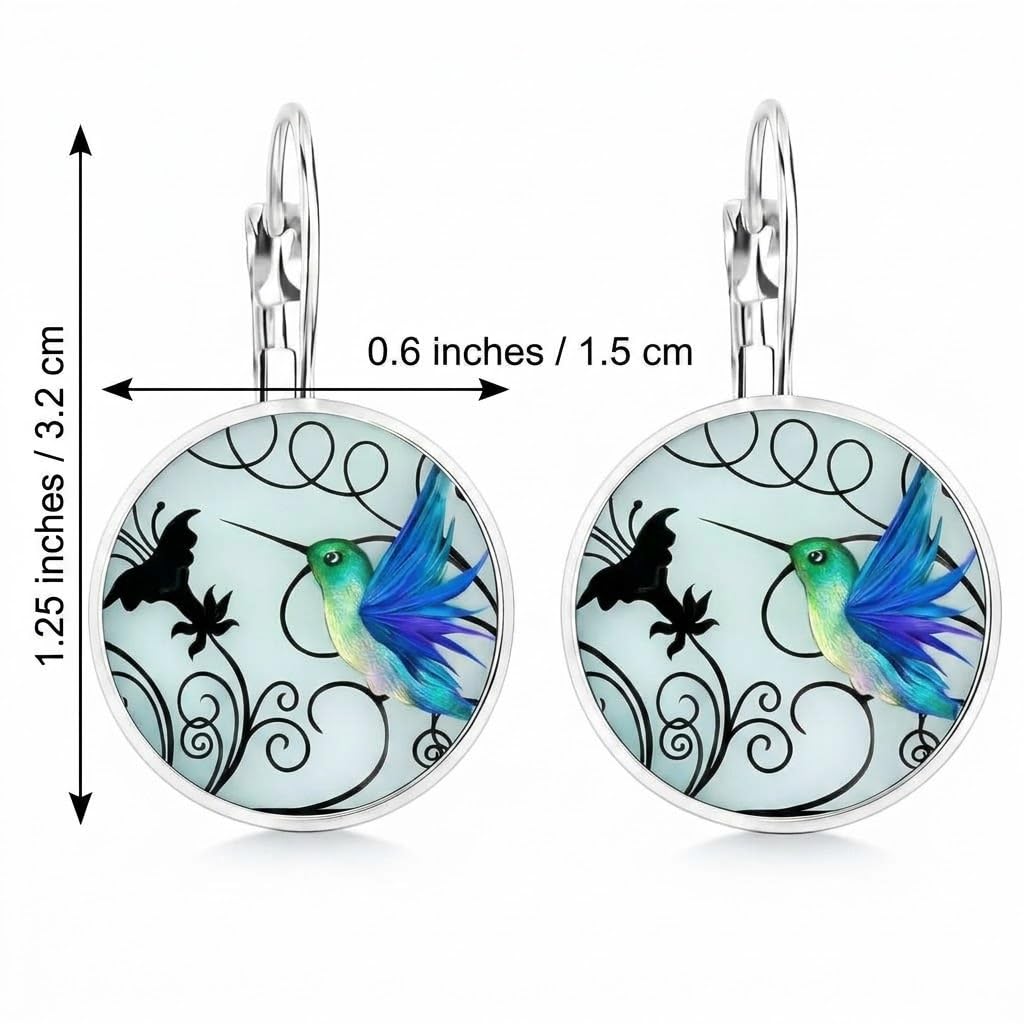 SUPAC Stunning Hummingbird Pendant Necklace - Two Humming Birds Searching for Flower - Fashionable Alloy Jewelry with Delicate Details - Birthday, Party, Gift Idea for Her