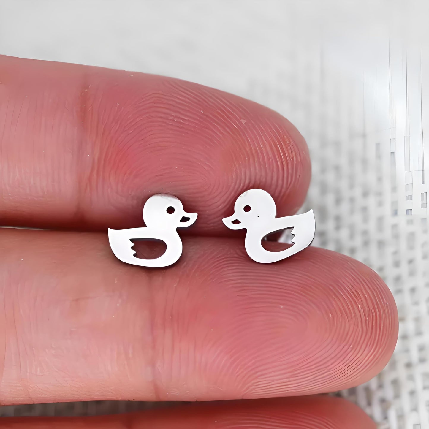 Cute Duck Stud Earrings, Gold Plated, Small Size - Gold, Silver, Black Options - Gift For Duck Lovers'