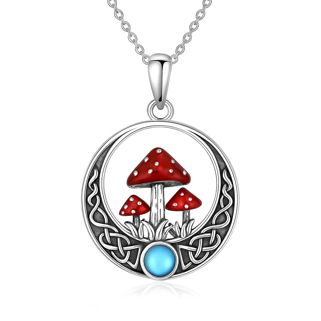 SUPAC Almost a Wonderland Mushroom and Toads Pendant Necklace, Gift for Birthday, Christmas - 3 Mushroom Variations