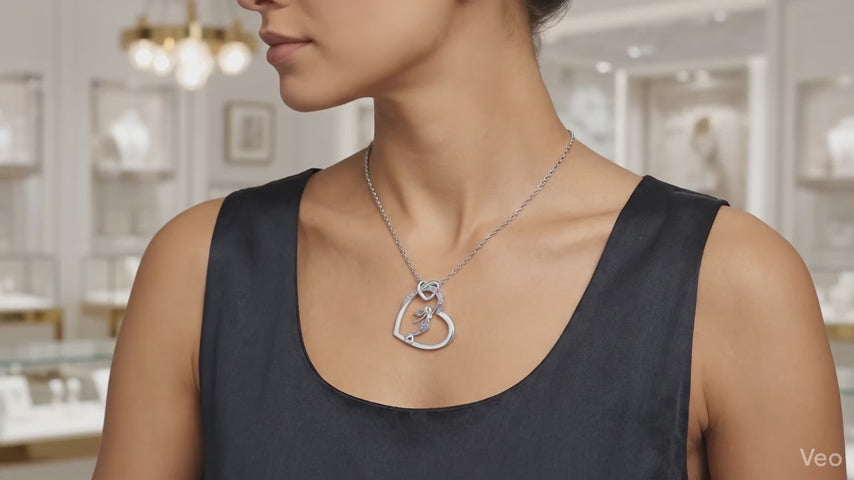 Red and Blue Mermaid Necklace